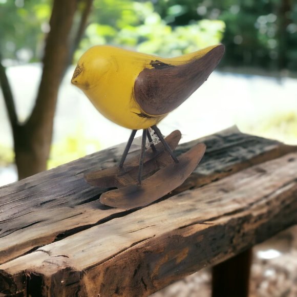 Resin Rocking Bird by Transpac - Goldfinch, Warbler, Western Tanager NWT - Picture 5 of 7